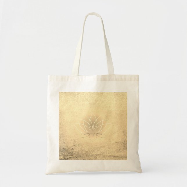 Bolso De Tela Loto de oro hermoso, Zen (Frente)