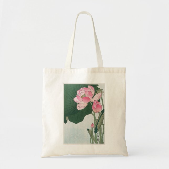 Bolso De Tela Loto en flor (Frente)