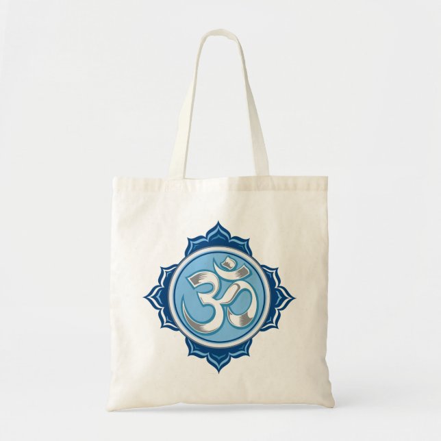 Bolso De Tela Lotus azul OM (Frente)