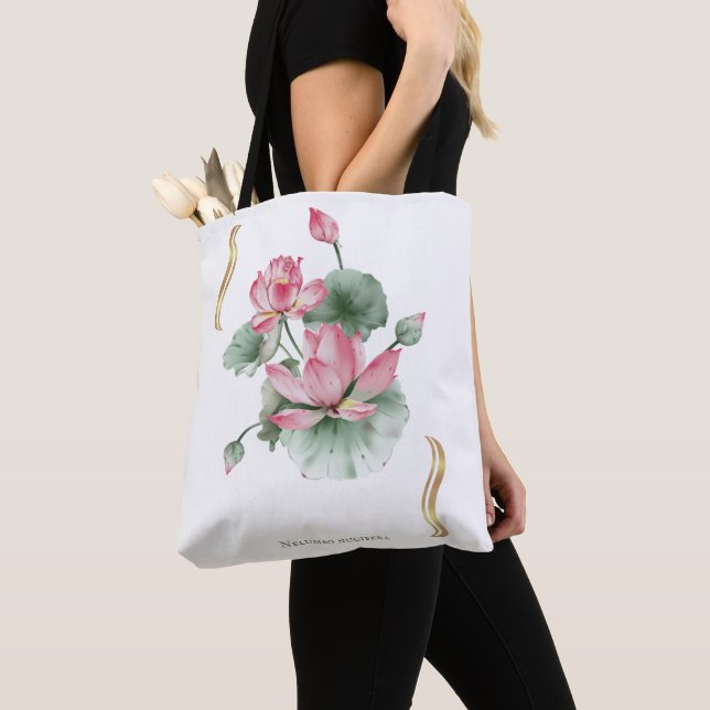 Bolso De Tela Lotus Flower Design  (Detalle)