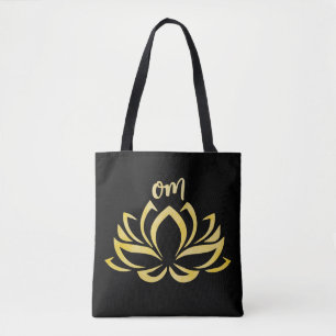 Bolso De Tela Lotus Om Gold