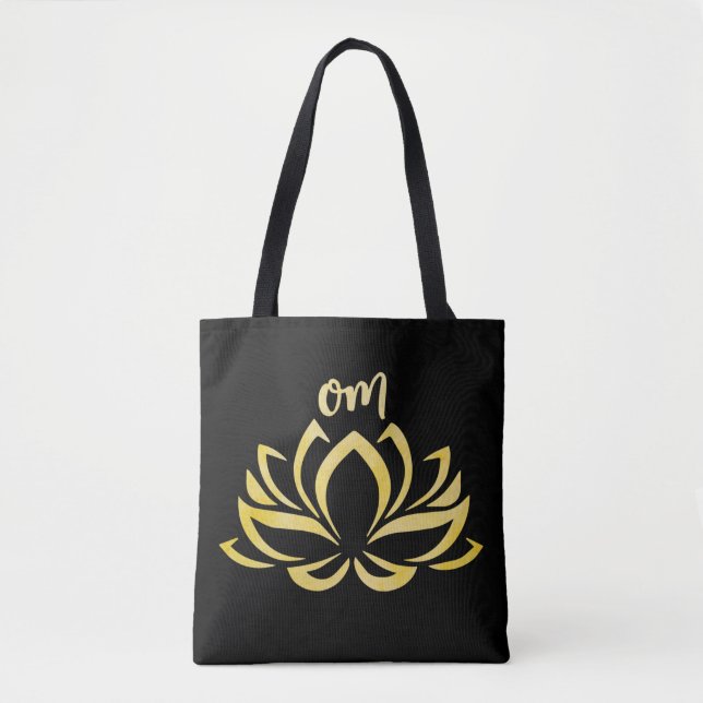 Bolso De Tela Lotus Om Gold (Anverso)