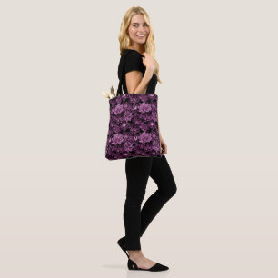 Bolso De Tela Lótus rojo-violeta con estampado