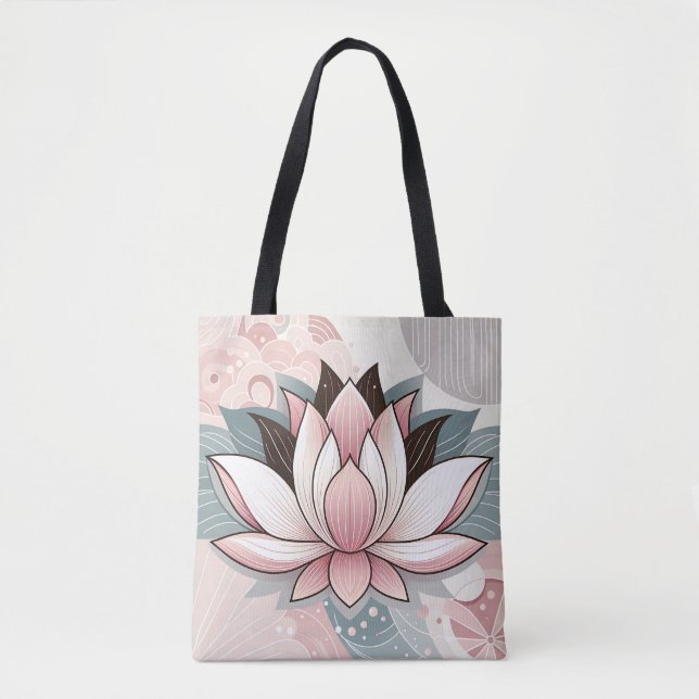 Bolso De Tela Lotus rosa (Anverso)