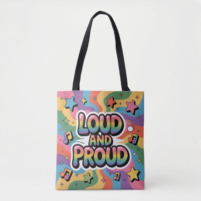 Bolso De Tela LOUD AND PROUD | LGBTQ+ Pride Ally (Anverso)