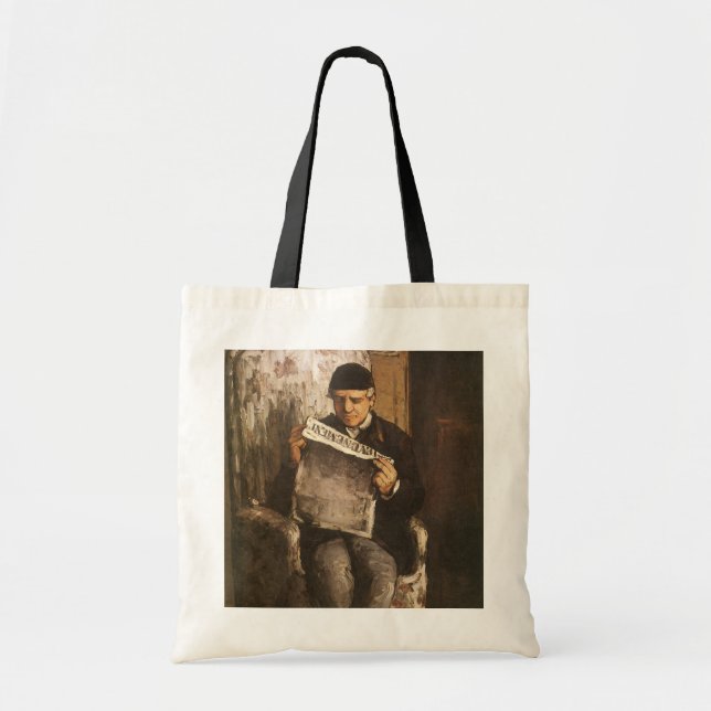 Bolso De Tela Louis Auguste Cezanne Padre Del Artista Leyendo (Frente)