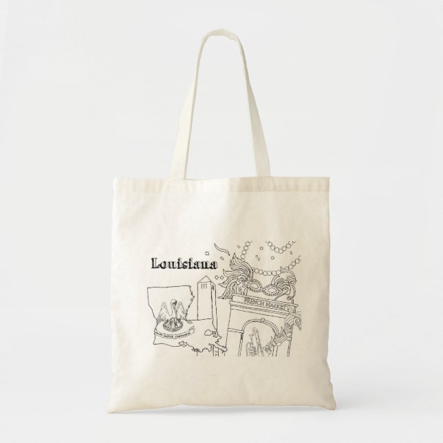 Bolso De Tela Louisiana Arte Mardi Gras Viajes Arte Destino (Frente)