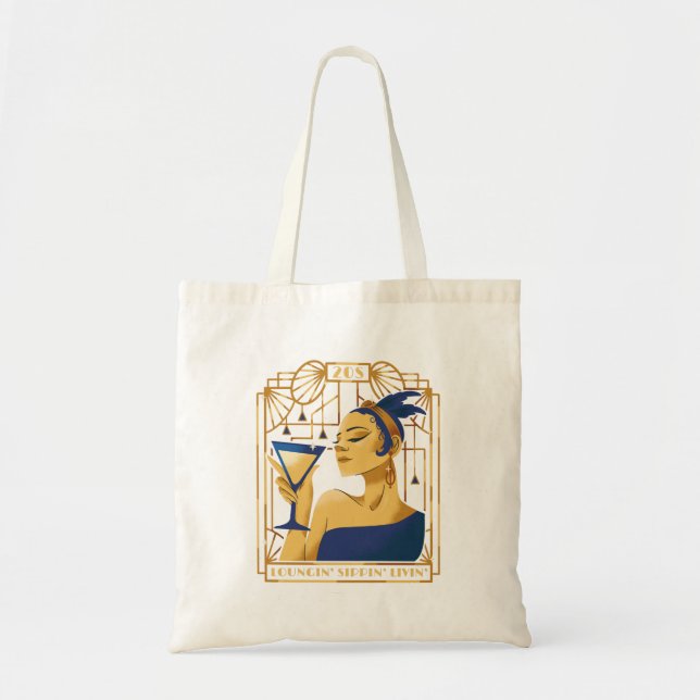 Bolso De Tela Loungin' sippin' livin' (Frente)