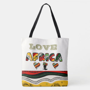 Bolso De Tela Love Africa Large Tote Bag