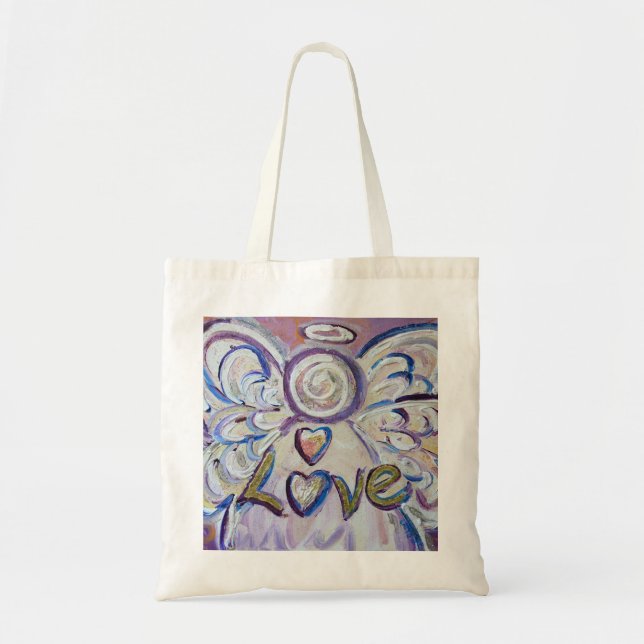Bolso De Tela Love Angel Word Art Personalizado Tote Bag (Frente)