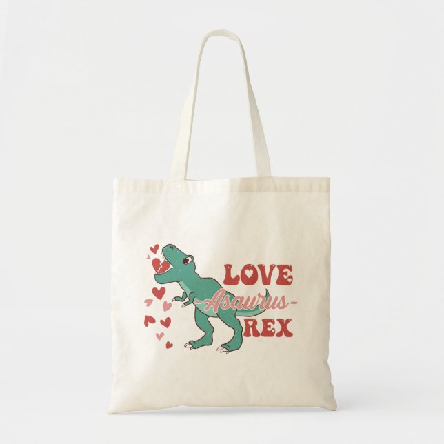 Bolso De Tela Love-Asaurus Rex Funny (Frente)