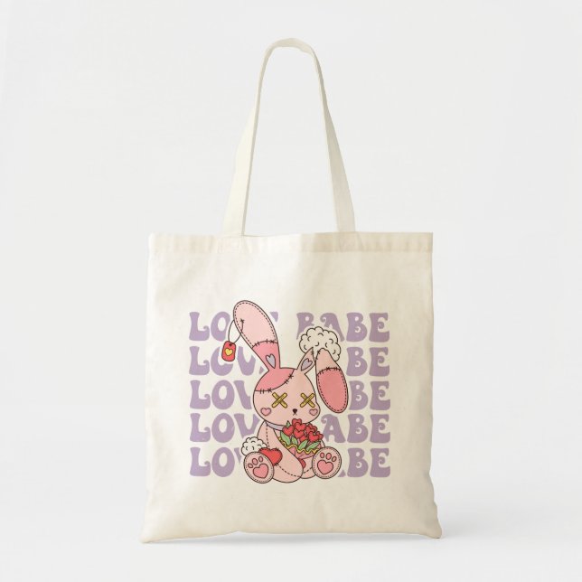 Bolso De Tela Love Babe Valentine Bunny (Frente)