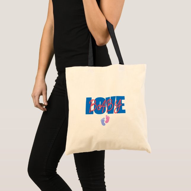 Bolso De Tela Love Baby Minimal Shower Tote (Anverso (producto))