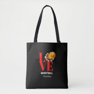 Bolso De Tela Love Basketball Personalizado Shoulder Tote Bag