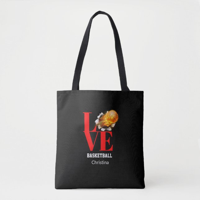 Bolso De Tela Love Basketball Personalizado Shoulder Tote Bag (Anverso)