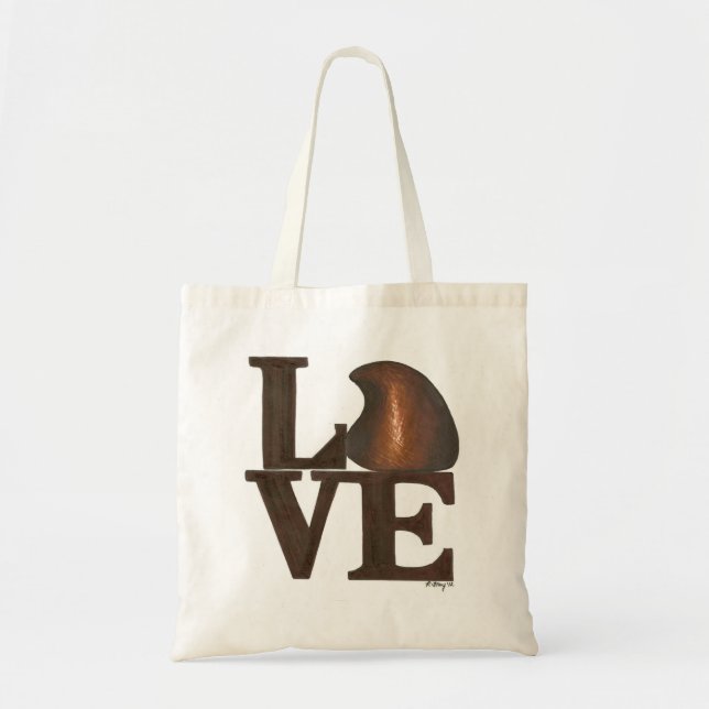 Bolso De Tela LOVE Brown Leche Chocolate Drop El día de San Vale (Frente)