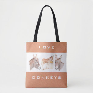Bolso De Tela Love Donkeys Brown Tote Bag