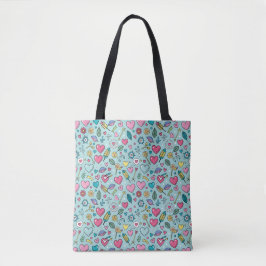 Bolso De Tela Love Doodle Tapestry