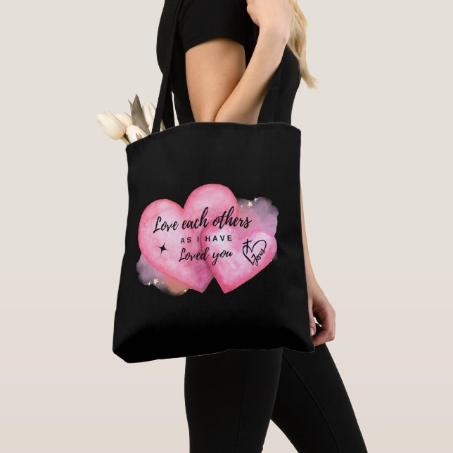 Bolso De Tela Love each others as I have loved you (Detalle)