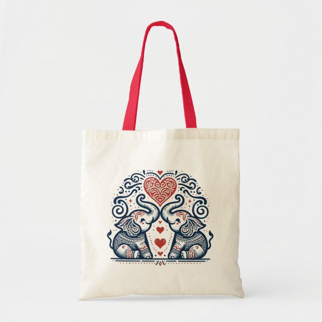 Bolso De Tela Love Elephants Mandala (Frente)