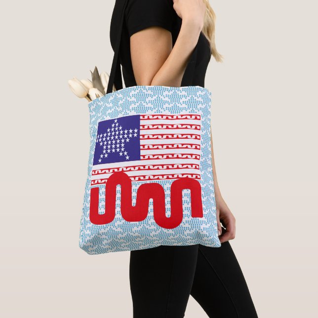 BOLSO DE TELA LOVE EXPERIMENTAL USA FLAG STARS BY MASANSER (Detalle)