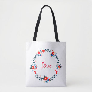 Bolso De Tela Love Floral Wreath