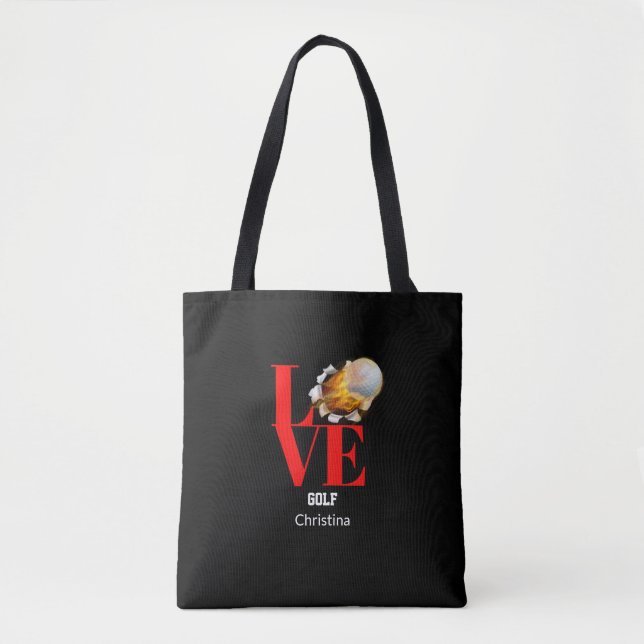 Bolso De Tela Love Golf Personalized Shoulder Tote Bag (Anverso)