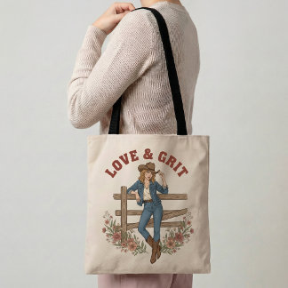 Bolso De Tela Love & Grit Western Tote Bag Cowgirl Gift Boho Bag