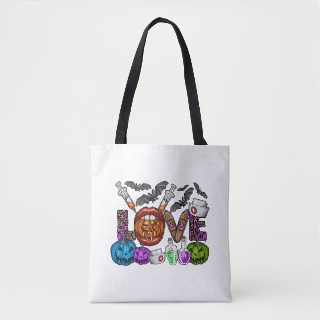 Bolso De Tela Love Halloween (Anverso)