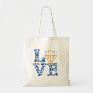 Bolso De Tela Love Hanukkah Jewish Holiday Menorah