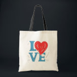 Bolso De Tela LOVE Heart Tote Bag - Romántico y lindo<br><div class="desc">¡Difunde amor a donde quiera que vayas con esta adorable bolsa de tocador de LOVE dibujada a mano! Con una tipografía lúdica con un corazón en lugar de la letra "O", este diseño es perfecto para almas románticas, regalos o cualquier persona que ame llevar alegría. Ideal para El día de...</div>