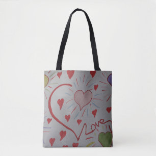 Bolso De Tela Love Hearts Tote Bag