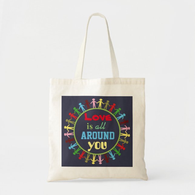 Bolso De Tela Love is All Around You People United (Frente)
