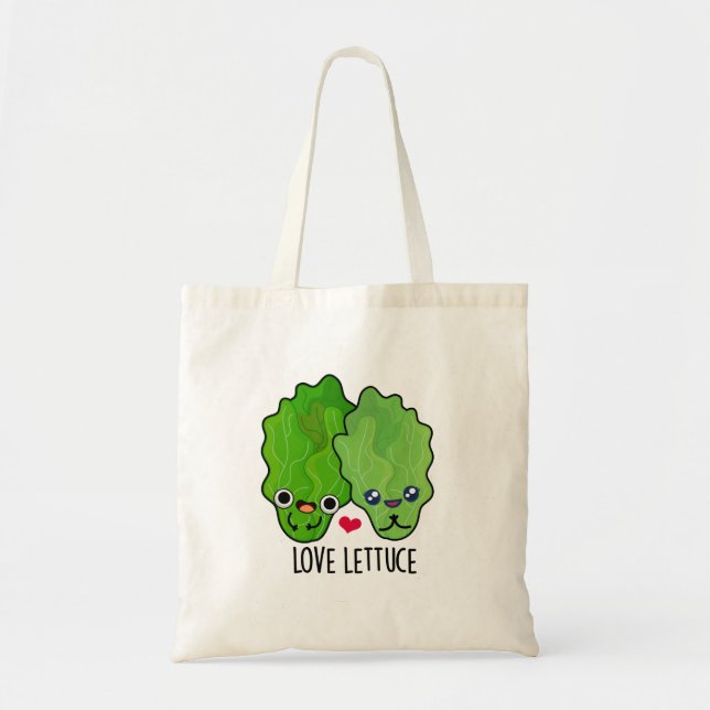 Bolso De Tela Love Lettuce Funny Veggie Pun (Frente)