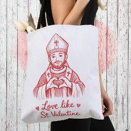 Bolso De Tela Love Like St Valentine Catholic Saint Illustration