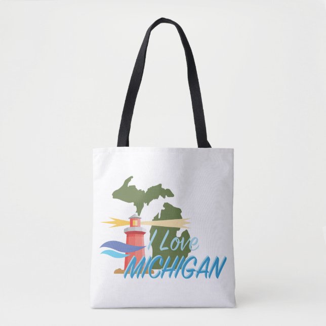 Bolso De Tela Love Michigan (Anverso)