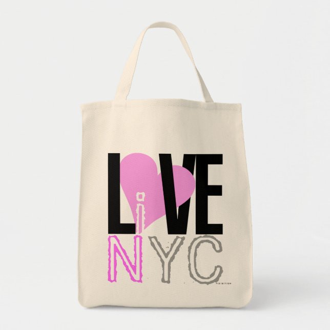 Bolso De Tela Love NYC Live In NYC Bag Pink (Frente)