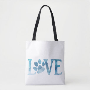 Bolso De Tela Love Paw Blue