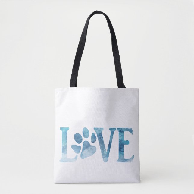 Bolso De Tela Love Paw Blue (Anverso)