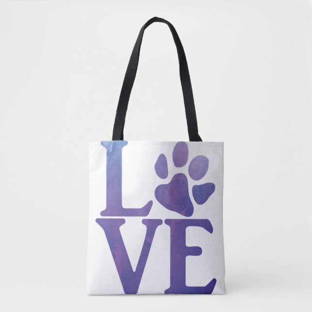Bolso De Tela Love Paw Classic Purple (Anverso)