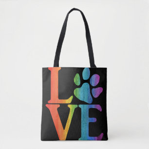 Bolso De Tela Love Paw Classic Rainbow