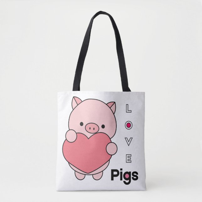 Bolso De Tela Love Pigs diseños nacionales de los días de cerdo (Anverso)