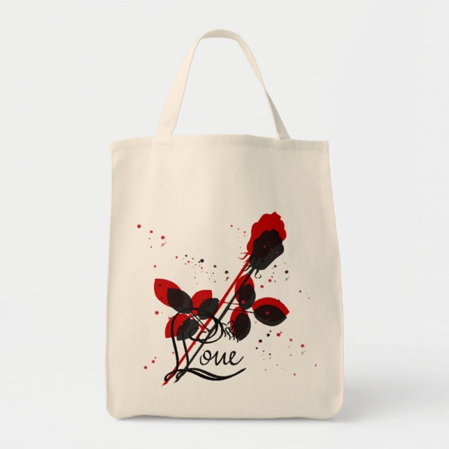 Bolso De Tela Love Rosa Tote Bag (Frente)