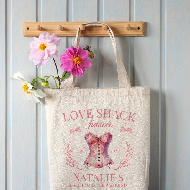 Bolso De Tela Love Shack Fiancee Coquette Girly Bow Bachelorette (Subido por el creador)