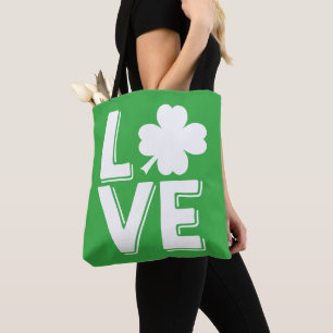 Bolso De Tela Love St. Patrick's Day Cute Green Shamrock