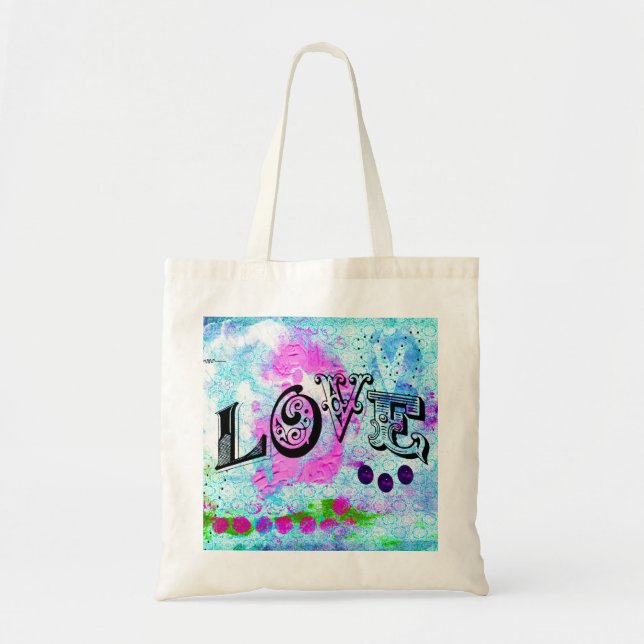 Bolso De Tela Love Tote Bag (Frente)