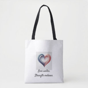 Bolso De Tela Love Unites — Inspirador Yin Yang Heart Tote Ba