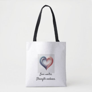 Bolso De Tela Love Unites — Inspirador Yin Yang Heart Tote Ba