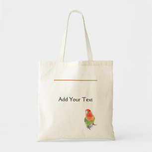 Bolso De Tela Lovebird en blanco