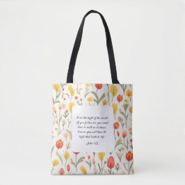 Bolso De Tela Lovely Floral John 8:12 Tote Bag